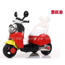 淘氣寶貝 電動三輪摩托車1670 兒童電動摩托車 充電式三輪摩托車 附椅背 可外接MP3 可調音量, 1個, 黑紅色