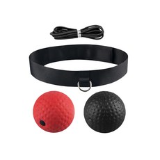 배곧스포츠 복싱 연습용 펀치 복싱볼 2종 + 벨크로 헤어밴드 세트, 레드 + 블랙, 1세트