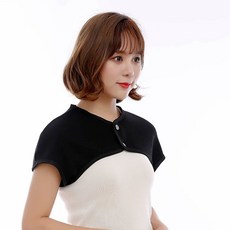 어깨 넥 목 산모 남녀는 여름 수면 방한 보호 보온 조끼 워머 잠자는 중년, C. 검은색 플리스 안감