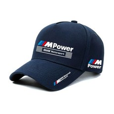 BMW MPOWER 鴨舌帽 運動遮陽棒球帽, 1個, 藏青色-【BMW 斜槓 Power】,可以調節大小-【30釐米至65釐米】