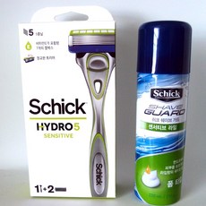 쉬크 하이드로5 센시티브면도기(2up)+라임 쉐이빙폼 210g, 쉬크 쉐이브 가드 센서티브 라임 폼 210g 쉐이빙폼, 1개