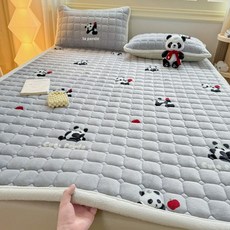 얇은토퍼 미끄럼 방지 겨울 가을 시트 싱글, 1cm, 판다 그레이