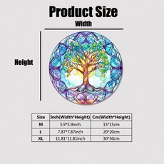 15cm/20cm/30cm Fuso 추상 스테인드 창 아크릴 목록 Suncatchers 홈 장식, [00] L1083, [00] S15cmX15cm