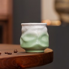 해피유통수제 커피잔 도자기 커피 컵 에스프레소 컵 200ml 핸드메이드 커피 머그잔, 녹색