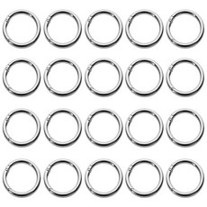 오픈형 오링 내경10mm 원형고리 원터치 O링 오너킹 키링, 20개, 실버