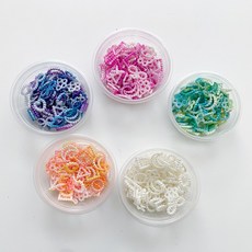 [이브닝메종] 레진공예재료 하트 별 달 리본 꽃 세모 네모 진주 파츠 믹스 5색 20g, 분홍 CD2, 1개, 분홍