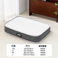 四季通用寵物墊 護脊加厚貓狗床墊, 1個, 邁洛灰