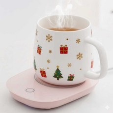 캐지오 전기티워머 컵받침 보온기 차워머, 1개, 코지 핑크