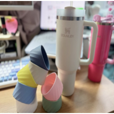 텀블러 바닥커버 실리콘 컵받침 아이보리 7cm