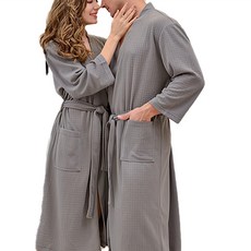 Humming Holmes 男女通用華夫格淋浴浴袍 XXXL, 灰色, 1個