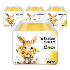 나비잠 기저귀 시그니처 썸머팬티 중형 4팩, 128매, 중형(M)