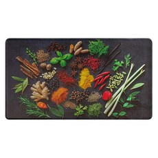 BAMBIKI Artistic 바닥용 피로 방지 주방 매트 - 다채롭고 재미있는 편안하고 편안한 메모리 폼 러그 세련된 방수 쉽게 닦아낼 수 있음 향신료 아트 81.5 x 44, 향신료 예술