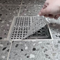 소다스쿨 욕실 사각 배수구 머리카락 거름망 대형 40매 유가 트랩 스티커 하수구 필터, 1개