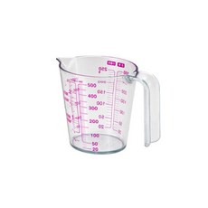 烘焙容器 樹脂量杯 帶手柄 雙刻度 250ml 500ml, 1個, 500ml量杯加厚雙刻度