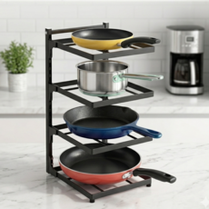 오팬 더 튼튼한 높이 조절 후라이팬 거치대, 1개, 블랙, 4단