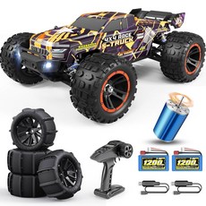 하이복싱 브러시리스 RC 카 16890A 지형 장착된 고속 4X4 1/16 위한 모든 패들 취미 카 땅을 제어 예비 오프로드 소년을 48km/H 원격 트럭 성인 타이어가, 16890a Yellow