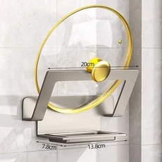 주방 벽걸이형 도마 보관대 냄비 뚜껑 홀더 다기능 정리대 공간 절약 알루미늄 합금, 06 건메탈 단층 냄비 뚜껑 거치대