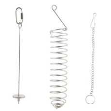 Gosknor 쥐 채집 장난감 2개 스테인리스 스틸 나선형 긴 농축 장난감 걸이용 체인 및 스니핑 과일 채소 랙 기니피그 햄스터 슈가 글라이더용 148301, Gosknor 쥐 채집 장난감 2개, 스테인리스 스틸