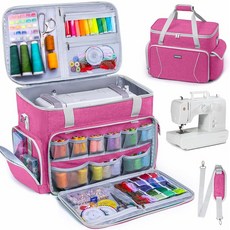 AMOIGEE 재봉틀 케이스 - 두꺼운 패딩 바닥이 있는 튼튼한 재봉틀 가방 바느질 토트백은 싱어 브라더 자노메와 호환되는 대부분의 표준 기계에 적합, AMOIGEE 재봉틀 케이스 - 두꺼운 패딩 바닥이 있