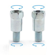 1 쌍 블랙 실버 오토바이 후면 미러 어댑터 M10 10MM 시계 방향 반시계 오른쪽 왼손 스레드 변경 나사, Siver-M10M10 (RL-RL)