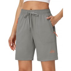 Rdruko 여성용 하이킹 반바지 20.3cm(8인치) 빠른 건조 경량 방수 야외 여행 반바지 주머니 포함 레드 XXL