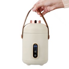 휴대용 다기능 미니 밥솥 1~2인용 1인용 밥솥 1등급 캠핑용 차량용 캠핑 전기밥솥, D231008-A, 화이트