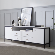 알투나 3단 높이 조절 1800 거실장, 화이트