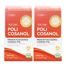 [정품] 플러스케어 폴리코사놀 117.6mg 1일 식약청 인증 해썹, 2개, 60정 2개, 60정