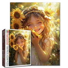 해외 Aihonmin Wings Girl 성인용 1000피스 직소 퍼즐 도전적인 가족 활동을 위한 나비 날개 게임 천사 아트워크 홈 데코 독특한 선물 50.8 x 68.6cm2, .0001.Angel Girl-04.