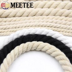 마크라메 면로프 3가닥 꼬임 가방장식용 홈데코 인테리어 끈 바느질 실 액세서리 텍스타일 5M 10M, 블랙-8mm-10미터