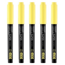 모나미 에딩슈퍼 형광펜 600/사각닙/캡식, 파스텔 옐로우(P/Y), 5개입