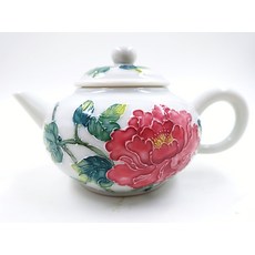 精緻陶瓷茶壺 圓潤壺身設計 保溫鎖香 品味生活, 花卉, 1個, Teapot with Lid