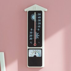 국산 플라이토 힐링홈 아날로그 온습도계 34cm 실내 측정기 온도계, 다크월넛, 1개