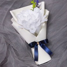 GFlower 조화꽃다발 납골당 미니꽃다발, 1개, 대국 아이보리