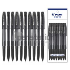 파이롯트 슈퍼그립G(캡식) 빅사이즈 볼펜 세트, 1개, 슈퍼그립 1.6mm 흑색 10개 세트