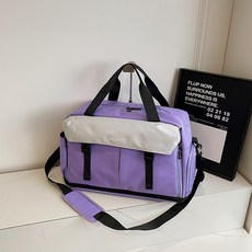 乾濕分離健身包 男女通用單肩斜背包 短途旅行訓練游泳包 獨立鞋倉運動收納包, 紫色, 1個