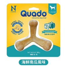 毛樂子寵物Q樂多四柱立體潔牙骨 紓壓玩具, 1個, 海鮮南瓜
