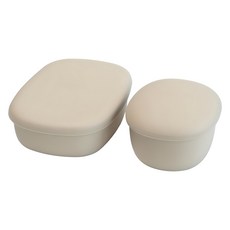 Livya 矽膠便當盒容器+密封容器組, 1套, 米色