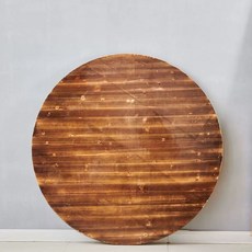 원형 원목 식탁 연회장 가정 레스토랑 접이식, AD. 차콜색블랙 블 프레임 .3m 전나무 싱글 블상판