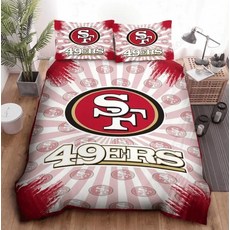 NFL 미식축구 샌프란시스코 49ers 이불 배게 커버 세트 (싱글 더블) San Francisco 49ers Duvet Cover Set, 포함