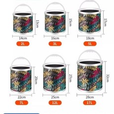 多功能摺疊水桶 戶外洗車兒童撈魚打水桶, 直徑14釐米【無網】+送打水繩