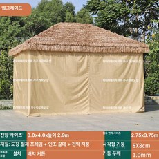 maxtiger 굿바이밀패치 야외나무정자 야외정자 옥상, 1개, 3x4m 단일 4기둥 + 패브릭