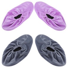 FAVOMOTO 미끄럼 방지 천 신발 커버 2쌍 재사용 가능한 두꺼운 부츠 발 보호대 볼링 가정 사무실 실험실용 131651 8933430706