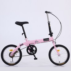 동네 마실용 여성용 접이식 자전거 미니벨로 16인치, 1개, 135cm, 신형 싱글기어 핑크 16인치