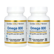 캘리포니아 골드 뉴트리션 오메가800 1000mg 30정 2팩 California Gold Nutrition Omega 800 1000mg 30 Softgels, 2개