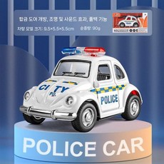 레드 오토바이 장난감 모델 진짜 합금 개조차 소년 키드, 빈티지 경찰차 흰색 (합금)