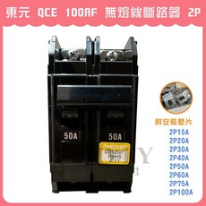東元 QCE 100AF 無熔絲斷路器 2P, 1個, 2P20A (QCE)