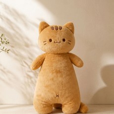 이거내꺼 보송보송 고양이 바디필로우 인형 대형 동물 애착, 1개, 브라운, 60cm
