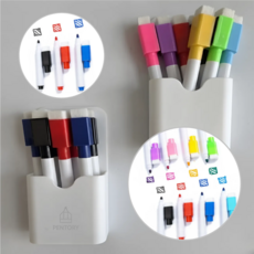 펜토리 화이트보드 미니지우개보드마카 자석 보드마카, 1개, 8색 구성 (8개)