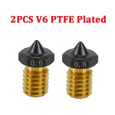 Voron 0.1/0.2/2.4 3D 프린터 용 24V 50W V6 핫 엔드 Prusa Ender3 CR10 MK3S 바이메탈 목구멍 세라믹 가열, 01 2pcs PTFE 0.4mm